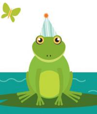 frog with party hat
