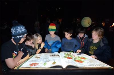 kids reading giant book