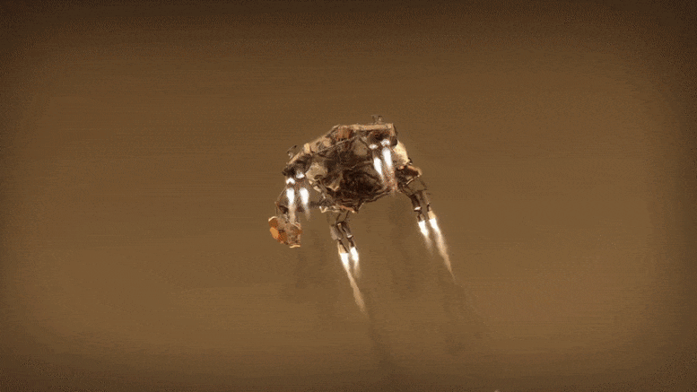 rover landing on mars animation