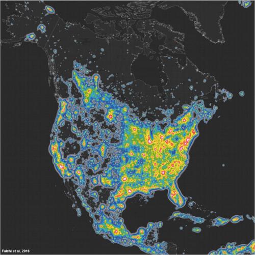 map of usa light pollution