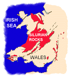 map of Wales showing location of Silurian rocks.><IMG SRC=