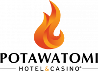 potawatomi hotel casino logo with orange flame