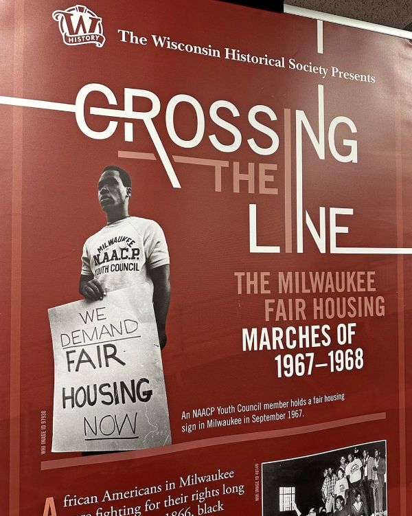 Crossing the Line exhibit panel