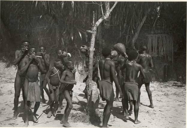 Young men and boys are dancing