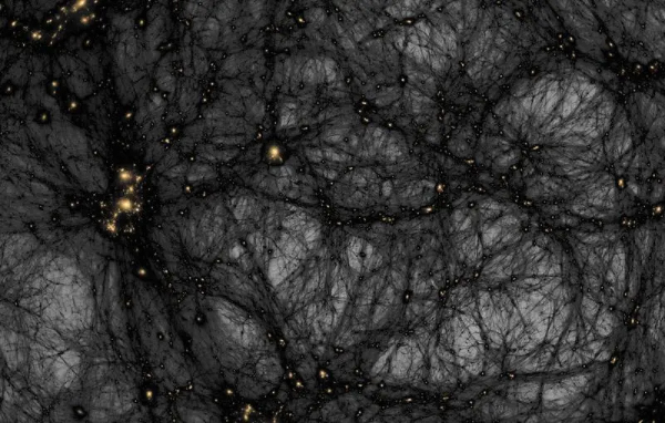 A simulation of the formation of dark matter structures