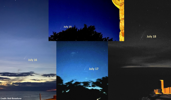 comet on different days