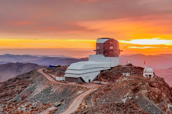 Rubin Observatory at sunset
