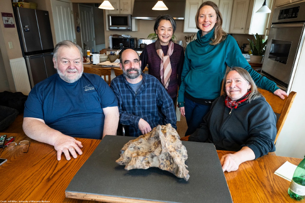 Vienna Meteorite, Image by Jeff Miller UW-Madison. Jim Koch is on the left.