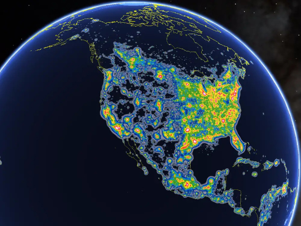 Earth - light pollution