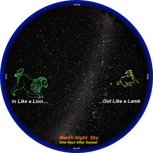 Star map of constellations