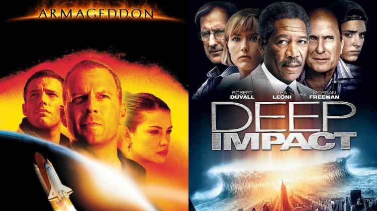Armageddon and Deep Impact movie posters