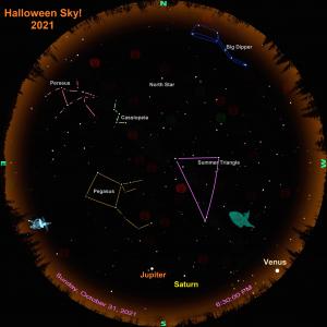 halloween night sky map