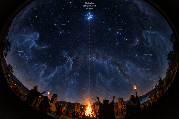 Pleiades at highest point