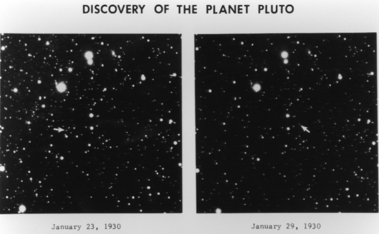 Pluto on photographic glass plate