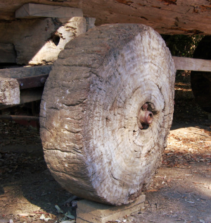 An early wheel made of wood. Credit: John O’Neill