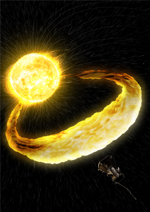 Artist Drawing of Sun’s Magnetic Field and Rolling Plasma Credit: Credit: NASA/Johns Hopkins APL/Ben Smith