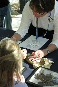 curator talking to child